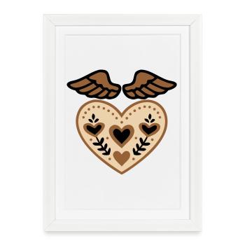 Heart Wings Guardian Angel Tattoo - Framed poster (27 × 37 cm) - white - Front
