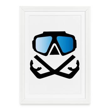 Dive - Framed poster (27 × 37 cm) - white - Front