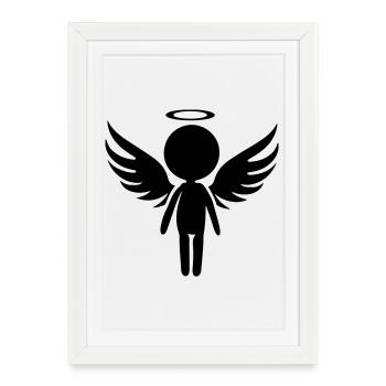 Angel Symbol - Framed poster (27 × 37 cm) - white - Front
