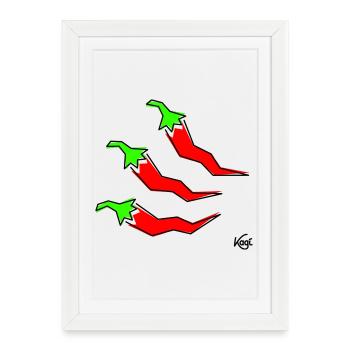 three pepperonis - Framed poster (27 × 37 cm) - white - Front