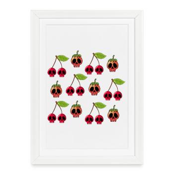 Strawberry and cherry skulls manga - Framed poster (27 × 37 cm) - white - Front