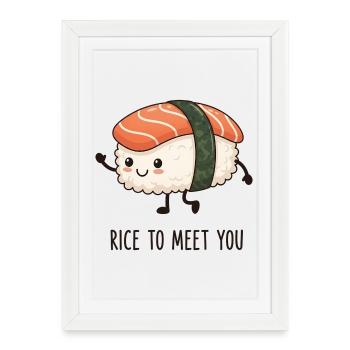 Rice To Meet You - Framed poster (27 × 37 cm) - white - Front