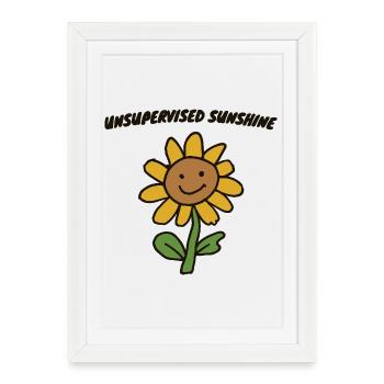 Unsupervised Sunshine Sunflower - Framed poster (27 × 37 cm) - white - Front