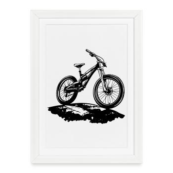 Croquis de VTT - Affiche encadrée (27 × 37 cm) - blanc - Devant
