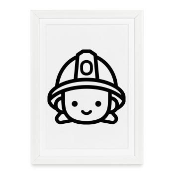 fireman - Framed poster (27 × 37 cm) - white - Front