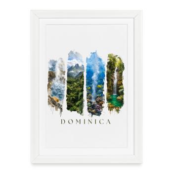Dominica Vacation Travel – Caribbean Nature & Country - Framed poster (27 × 37 cm) - white - Front