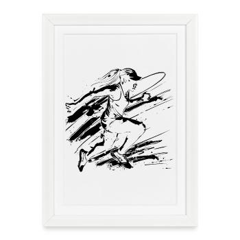 Graffiti Runners - Affiche encadrée (27 × 37 cm) - blanc - Devant