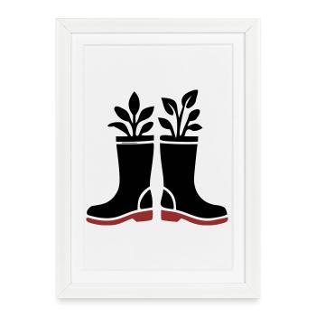 Rubber Boots Plants Icon - Framed poster (27 × 37 cm) - white - Front