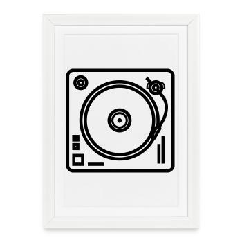 platine DJ  - Affiche encadrée (27 × 37 cm) - blanc - Devant