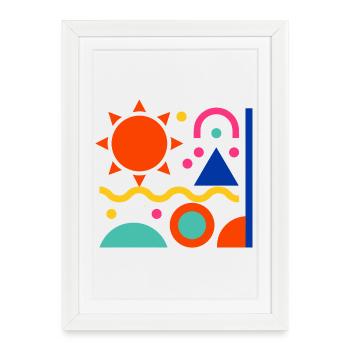 Colorful shapes - Framed poster (27 × 37 cm) - white - Front