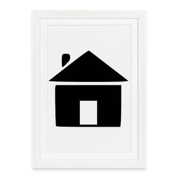 Maison - Affiche encadrée (27 × 37 cm) - blanc - Devant