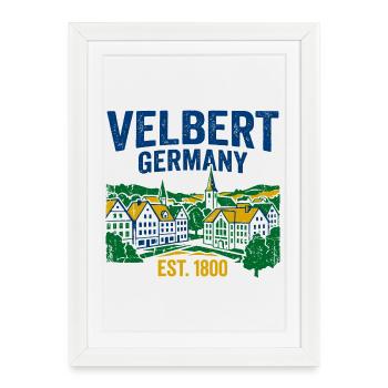 Velbert Germany Skyline Vintage Est 1800 - Framed poster (27 × 37 cm) - white - Front