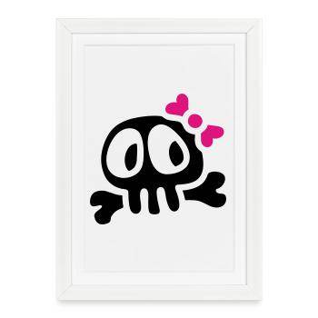 lady skull - Framed poster (27 × 37 cm) - white - Front