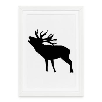 deer - Framed poster (27 × 37 cm) - white - Front