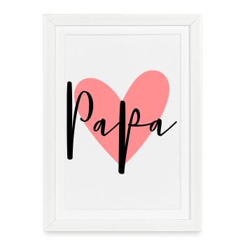 Dad heart love family gift - Framed poster (27 × 37 cm) - white - Front