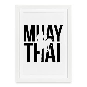 muay thai - Affiche encadrée (27 × 37 cm) - blanc - Devant