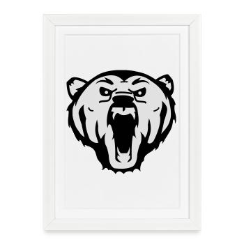 bear ours polaire - Affiche encadrée (27 × 37 cm) - blanc - Devant