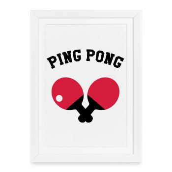 Ping Pong - Affiche encadrée (27 × 37 cm) - blanc - Devant