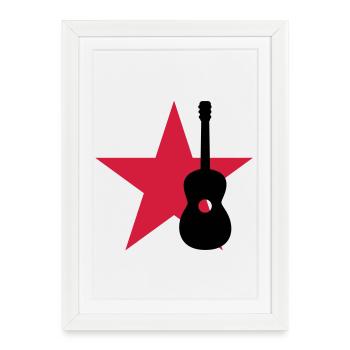 Guitarist / Gitarrist / Guitariste - Framed poster (27 × 37 cm) - white - Front