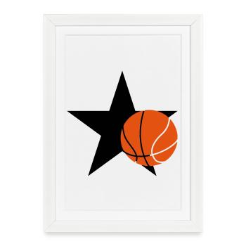Basketball - Basket Ball - Game - Sport - Player - Framed poster (27 × 37 cm) - white - Front