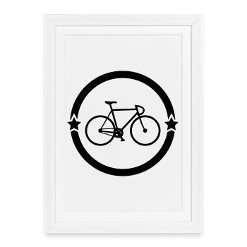 Cyclisme / Cycliste / Vélo / VTT / BMX - Affiche encadrée (27 × 37 cm) - blanc - Devant