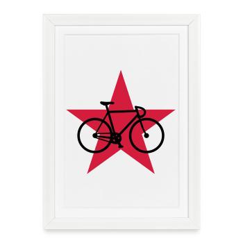 Cyclisme / Cycliste / Vélo / VTT / BMX - Affiche encadrée (27 × 37 cm) - blanc - Devant