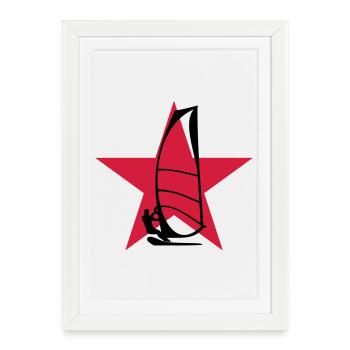 Windsurf Windsurfing Windsurfen Planche à voile - Framed poster (27 × 37 cm) - white - Front