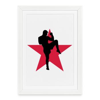 Kickboxing / Kick-Boxeur / Kick Boxing / - Affiche encadrée (27 × 37 cm) - blanc - Devant