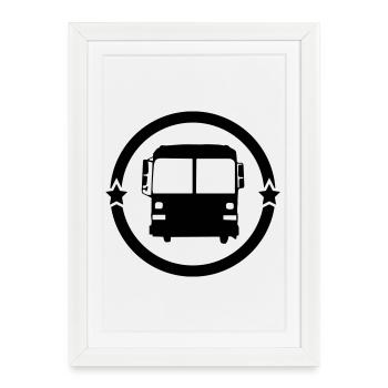 Bus / Conducteur / Travail / Métier / Job - Affiche encadrée (27 × 37 cm) - blanc - Devant
