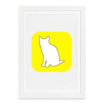 SnapChat (te) (jeu de mots français) - Affiche encadrée (27 × 37 cm) - blanc - Devant