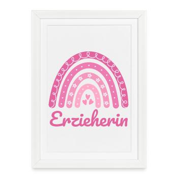 Institutrice de maternelle Regenbogen - Affiche encadrée (27 × 37 cm) - blanc - Devant