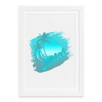 sunset blue - Affiche encadrée (27 × 37 cm) - blanc - Devant