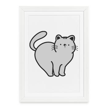 Chats Chats - Affiche encadrée (27 × 37 cm) - blanc - Devant