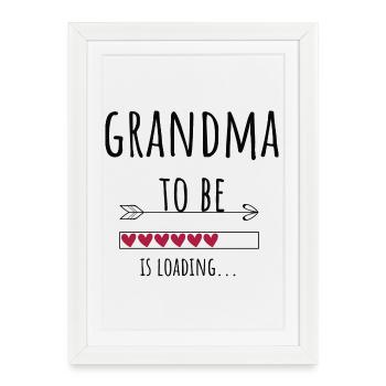 Grand-mère Grand-mère Annonce Cadeau enceinte - Affiche encadrée (27 × 37 cm) - blanc - Devant