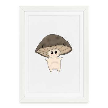 Mâles champignons - Affiche encadrée (27 × 37 cm) - blanc - Devant