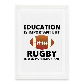 rugby, rugby sport, rugby humour - Affiche encadrée (27 × 37 cm) - blanc - Devant