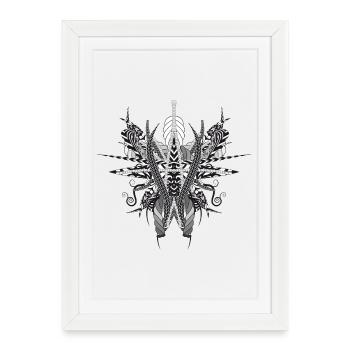 artistic structure made of ribbons and feathers - Framed poster (27 × 37 cm) - white - Front