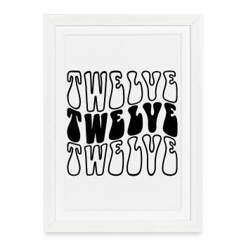 Douze 12e anniversaire Enfants Garçons Filles 12 ans - Affiche encadrée (27 × 37 cm) - blanc - Devant