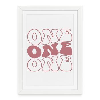 Un 1er anniversaire pour les filles de 1 an - Affiche encadrée (27 × 37 cm) - blanc - Devant