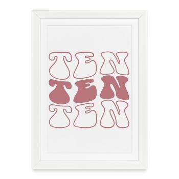 Dix 10e anniversaire pour les filles de 10 ans - Affiche encadrée (27 × 37 cm) - blanc - Devant