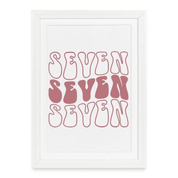Sept 7e anniversaire pour les filles de 7 ans - Affiche encadrée (27 × 37 cm) - blanc - Devant
