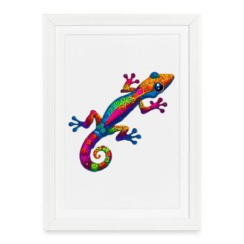 Gecko - Affiche encadrée (27 × 37 cm) - blanc - Devant