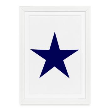 ETOILE. ETOILES. STAR. FÊTE. ANNIVERSAIRE. NOËL - Affiche encadrée (27 × 37 cm) - blanc - Devant