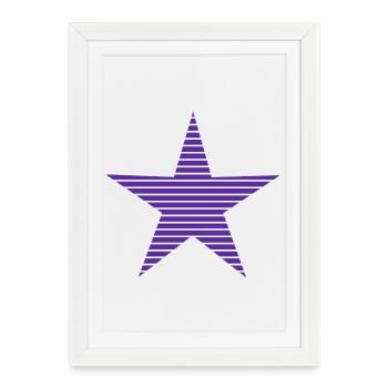 ETOILE. ETOILES. STAR. FÊTE. ANNIVERSAIRE. NOËL - Affiche encadrée (27 × 37 cm) - blanc - Devant