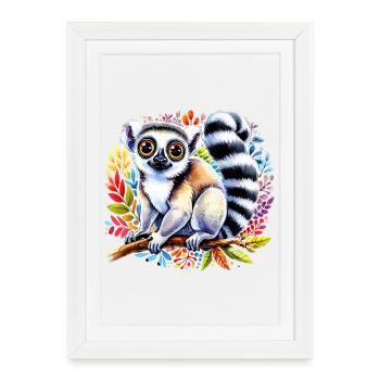 Lemur - Framed poster (27 × 37 cm) - white - Front