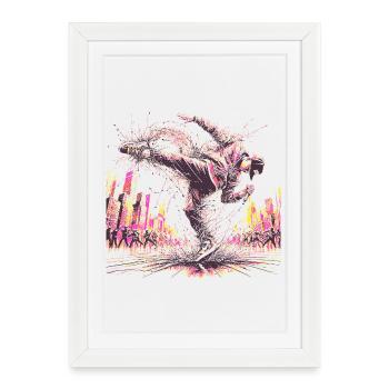 BREAK DANCING - Framed poster (27 × 37 cm) - white - Front