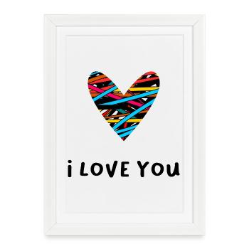 COUPLE. JUST MARRIED. EVJF. SAINT VALENTIN. MARIES - Affiche encadrée (27 × 37 cm) - blanc - Devant