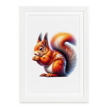 Écureuil - Affiche encadrée (27 × 37 cm) - blanc - Devant