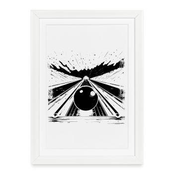 Centre de quilles - Affiche encadrée (27 × 37 cm) - blanc - Devant