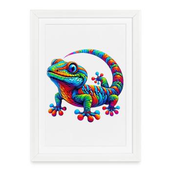 Gecko - Affiche encadrée (27 × 37 cm) - blanc - Devant